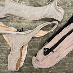 triangl pink sparkle bikini